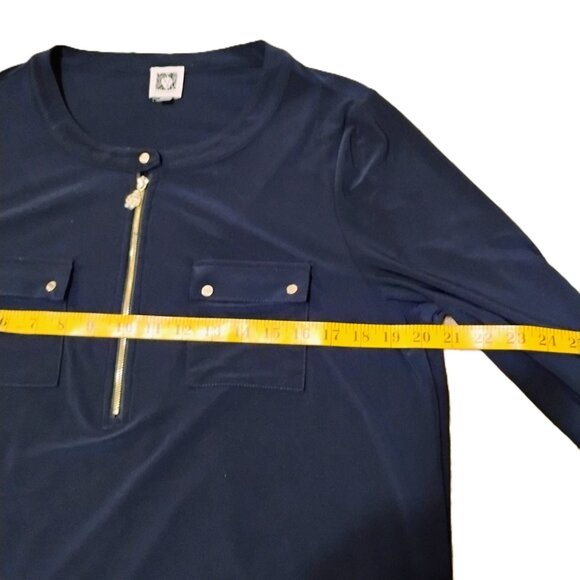 Navy Blue Blouse Anne Klein Size Large - Picture 5 of 10